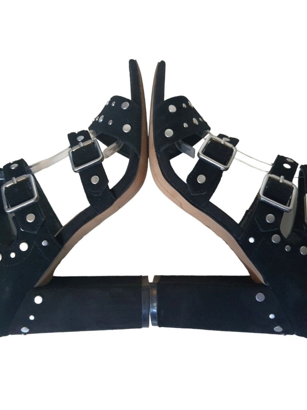 Sam Edelman Studded Strappy Buckled Heels Womens 7.5 - Picture 9 of 16